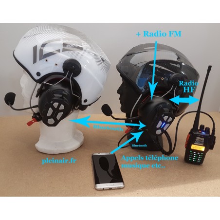 ALPHATEC 2 CASQUES INTERCOM BLUETOOTH +VHF + GSM