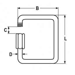 Maillon rapide PEGUET carré 7 mm acier inoxydable - Pleinair Shop