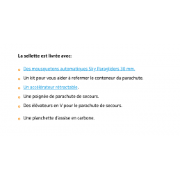 Sellette Reverse 5 SKY PARAGLIDERS, Pleinairshop.com.