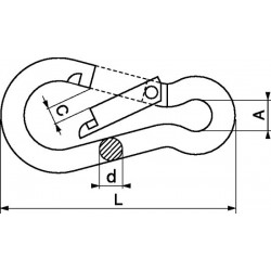 Mousqueton pompier 60 MM