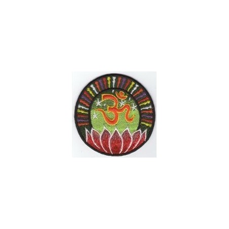 Ecusson patche thermocollant Inde Ohm Fleur De Lotus