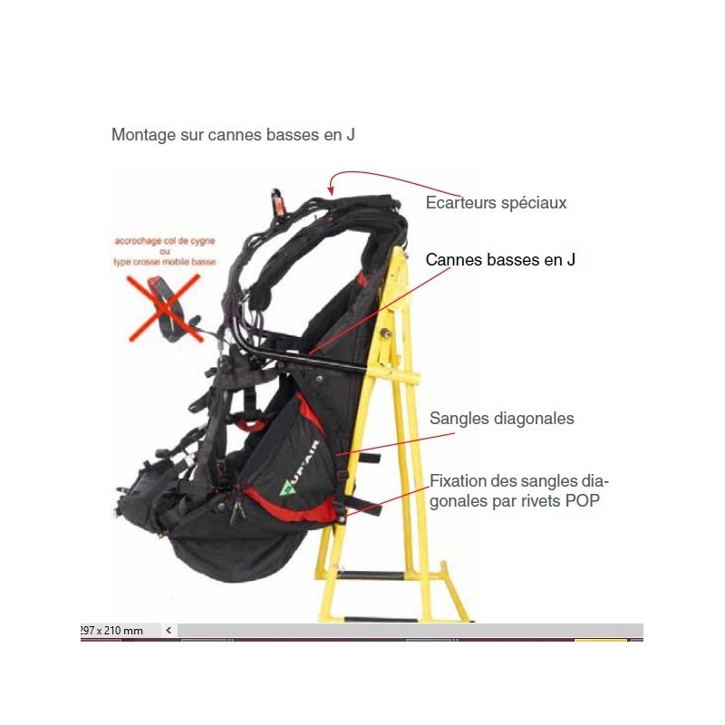 Option ADAPTATION cannes en J pour sellette SUPAIR evo